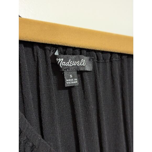 Madewell Sophia Jumpsuit Black Wide Leg Short Sleeve Womens Small Flowy Viscose - Picture 7 of 8